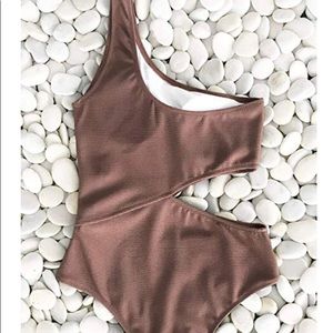 Cupshe coffee colored cutout one piece.